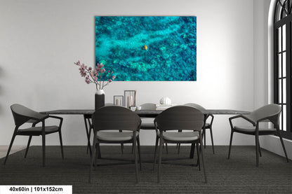Sea Turtle Wall Art - Aerial Ocean Photography Print, Tropical Underwater Decor, Marine Life Artwork for Coastal Homes