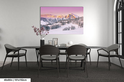 Snow Capped Mountains Sunrise Landscape Winter Print/Canvas/Acrylic/Metal