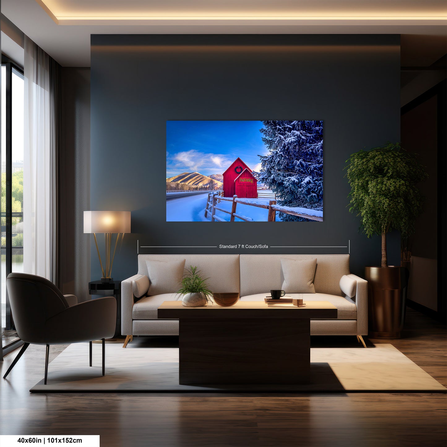 Sun Valley | Idaho | Red Barn | Winter Lights | Print | Paper | Canvas | Metal | Acrylic