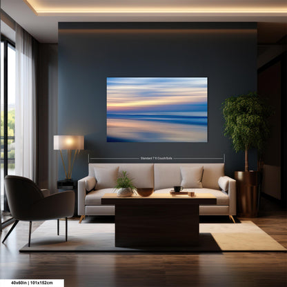Abstract Seascape Photography Print, Ocean Sunrise Coastal Wall Art, Beach House Artwork, Peaceful Shoreline Sunset, Metal, Canvas, Acrylic