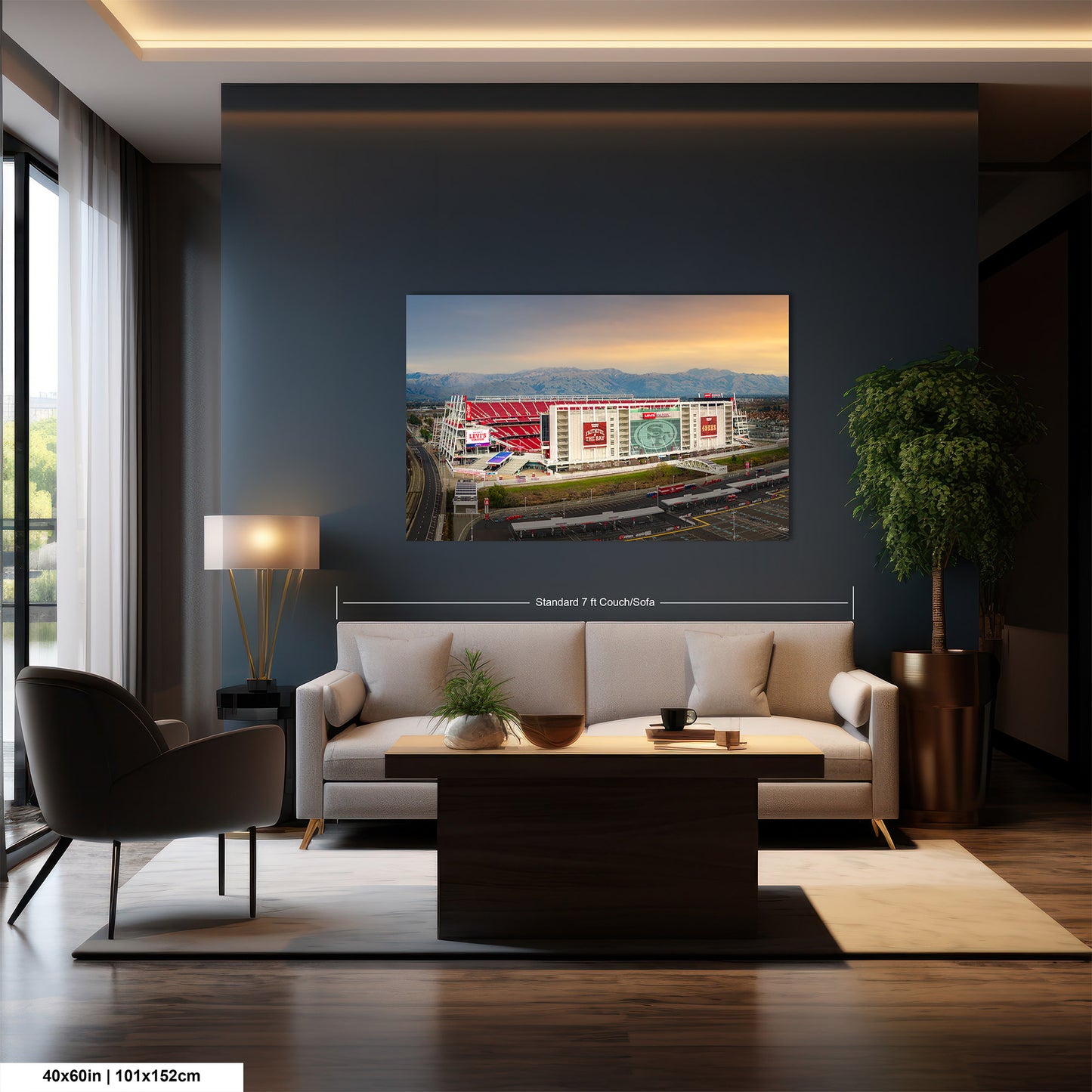 Levi's Stadium Wall Art | San Francisco 49ers Print & Bay Area Decor American Football Season for Man Cave or Game Room