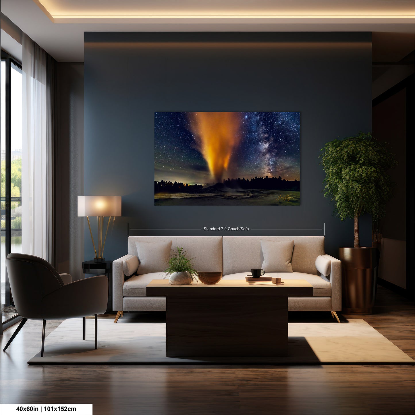 Starry Night in Yellowstone, Night Sky, Milky Way, Living Room, Bedroom, Office, Dorm, Canvas, Metal, Acrylic, Paper Print