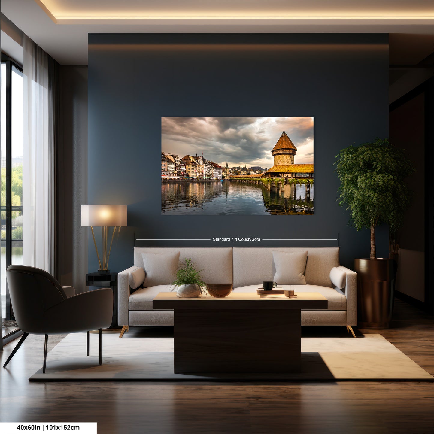 Lucerne Bridge Photography, Kapellbrucke Print, Chapel Bridge Photo Art, Canvas Print, Canvas Wall Art, Fine Art Print