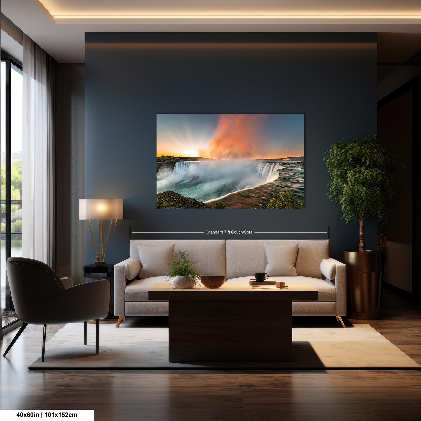 Niagara Falls Sunrise Photo, Waterfalls, Photo Art, Canvas Print, Home Decor, Canvas Wall Art, Sunrise, Landscape Sunrise, Nature