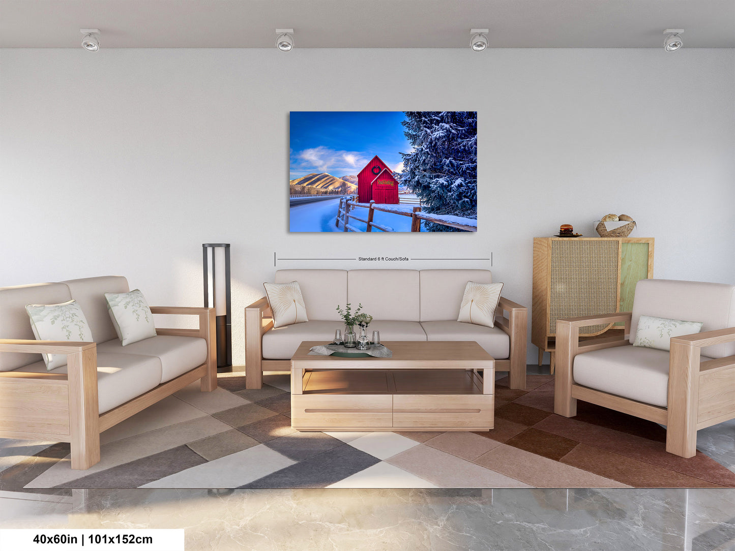 Sun Valley | Idaho | Red Barn | Winter Lights | Print | Paper | Canvas | Metal | Acrylic