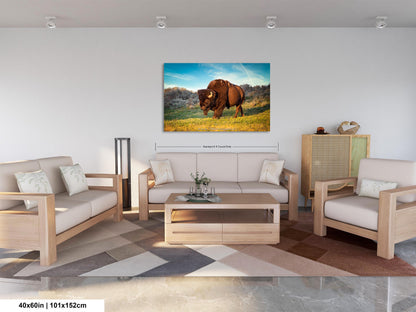 Buffalo Canvas Print, Bison Photograph, Yellowstone National Park Wildlife Photography, Wildlife Wall Art Decor, by Original Photographer