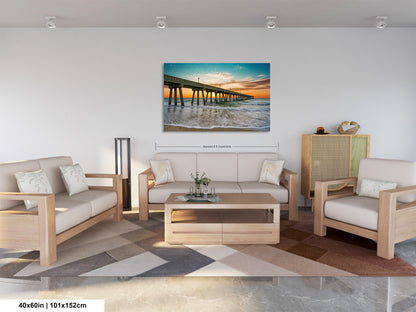 Coastal Awakening: Wrightsville Beach Photography Jonnie Mercers Fishing Pier North Carolina Architectural Seascape Wall Art