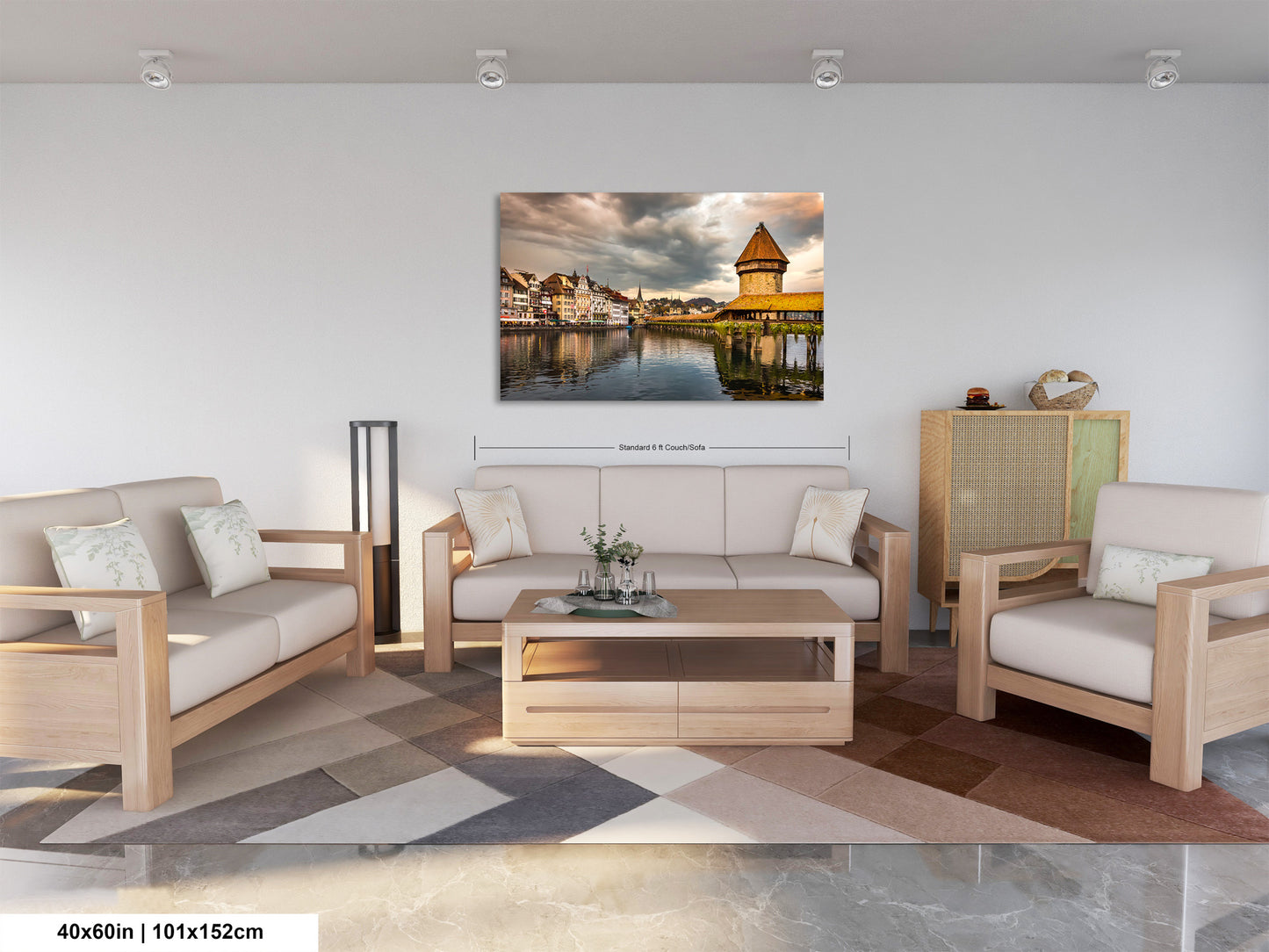 Lucerne Bridge Photography, Kapellbrucke Print, Chapel Bridge Photo Art, Canvas Print, Canvas Wall Art, Fine Art Print