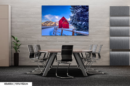 Sun Valley | Idaho | Red Barn | Winter Lights | Print | Paper | Canvas | Metal | Acrylic