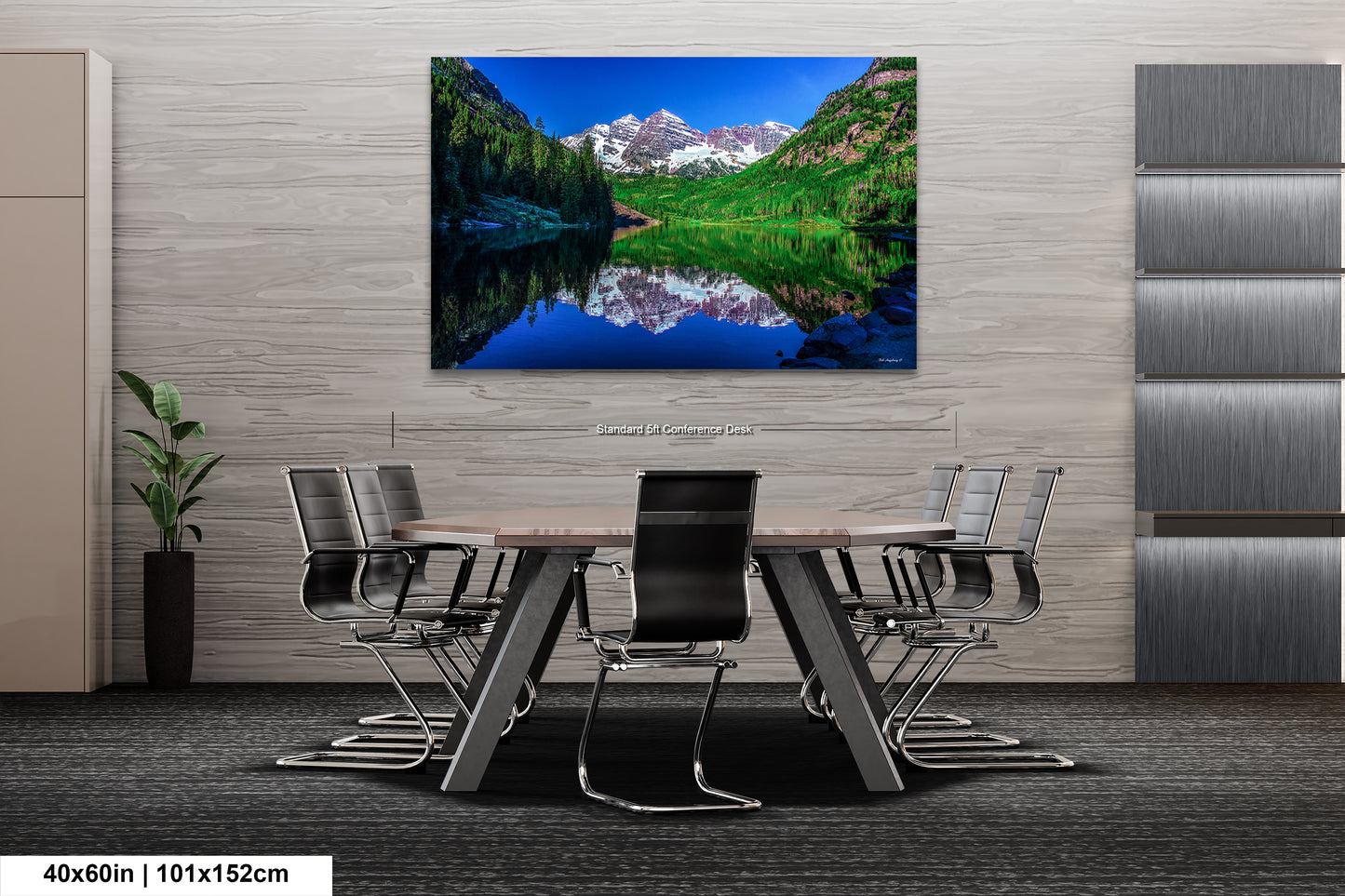 Reflections of Maroon Bells in spring, Aspen Colorado artwork, mountain lake, nature wall art, triptych, office decor,