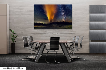 Starry Night in Yellowstone, Night Sky, Milky Way, Living Room, Bedroom, Office, Dorm, Canvas, Metal, Acrylic, Paper Print