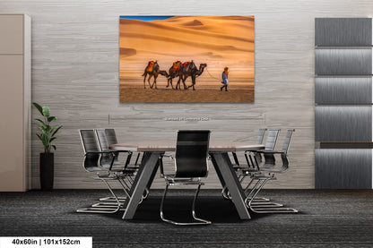 Sahara Desert Canvas Print, Camels, Morocco Photography, Photo Art, Canvas Wall Art, Desert Landscape, Travel Photography