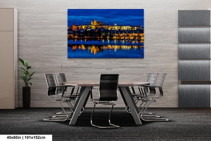 Prague Castle on Canvas, Cityscape Print, Photo Art, Prague Photography, Canvas Wall Art, Prague Czech Republic, Charles Bridge, River