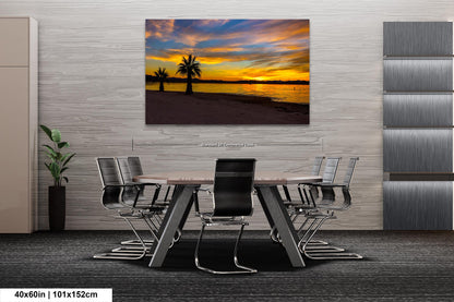 Radiant Horizons: Sunset at Lake Havasu Wall Art State Park Canvas Metal Print Arizona Photography