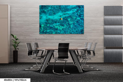 Sea Turtle Wall Art - Aerial Ocean Photography Print, Tropical Underwater Decor, Marine Life Artwork for Coastal Homes