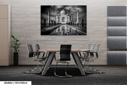 Taj Mahal Art Print, Photo Art, Black and White Canvas Print, Home Decor, Wall Art, Architecture Photography, India Photography, Travel