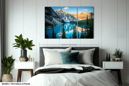 Moraine Lake Sunrise, Banff National Park Canada Landscape Print, Canvas Wall Art Prints,  Wall Decor for Home,Living Room, Bedroom, Office