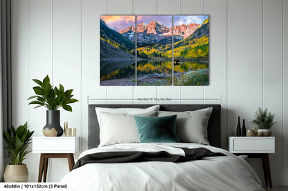 Maroon Bells with moose, Maroon Bells fall picture, Colorado aspens wall art, Autumn colors and mountains, Aspen Colorado landscape print