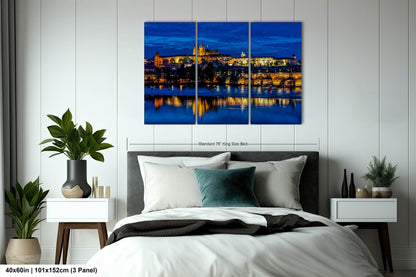 Prague Castle on Canvas, Cityscape Print, Photo Art, Prague Photography, Canvas Wall Art, Prague Czech Republic, Charles Bridge, River
