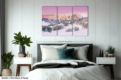 Snow Capped Mountains Sunrise Landscape Winter Print/Canvas/Acrylic/Metal