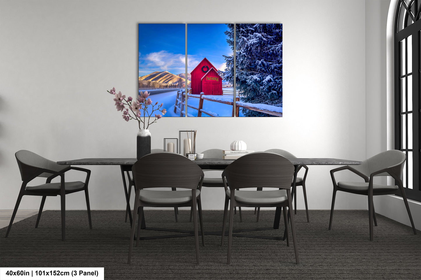 Sun Valley | Idaho | Red Barn | Winter Lights | Print | Paper | Canvas | Metal | Acrylic