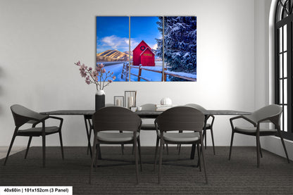 Sun Valley | Idaho | Red Barn | Winter Lights | Print | Paper | Canvas | Metal | Acrylic