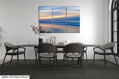 Abstract Seascape Photography Print, Ocean Sunrise Coastal Wall Art, Beach House Artwork, Peaceful Shoreline Sunset, Metal, Canvas, Acrylic