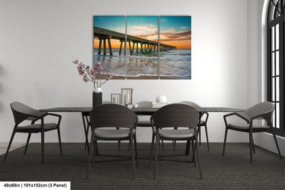 Coastal Awakening: Wrightsville Beach Photography Jonnie Mercers Fishing Pier North Carolina Architectural Seascape Wall Art