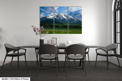 Mt. Sopris picture, Colorado mountain art, Aspen Colorado, Mt. Sopris Carbondale, Colorado photography, extra large wall art, triptych