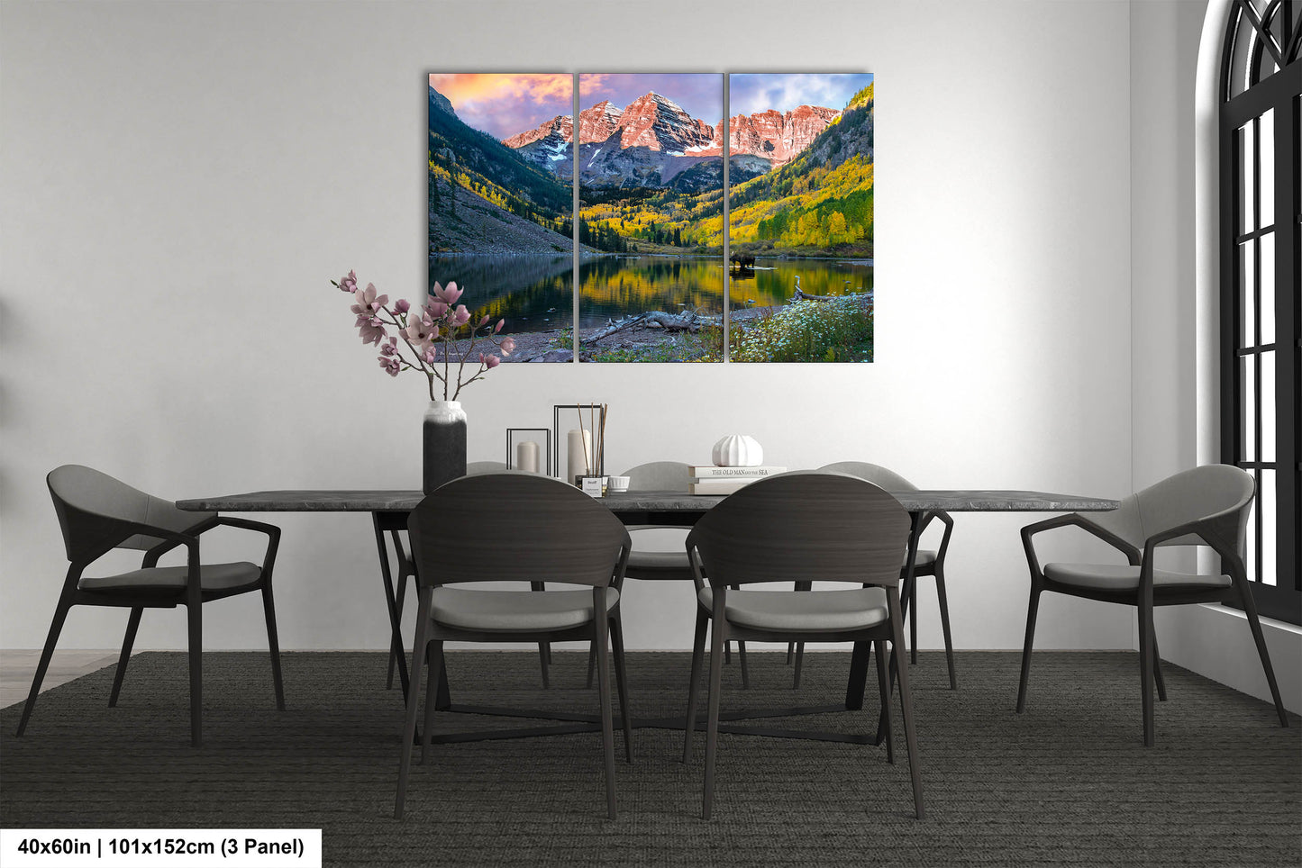 Maroon Bells with moose, Maroon Bells fall picture, Colorado aspens wall art, Autumn colors and mountains, Aspen Colorado landscape print