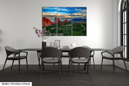 Colorado Springs Garden of the god's, landscape wall art, Garden of god's art, office decor, colorado gifts, triptych, mountain decor