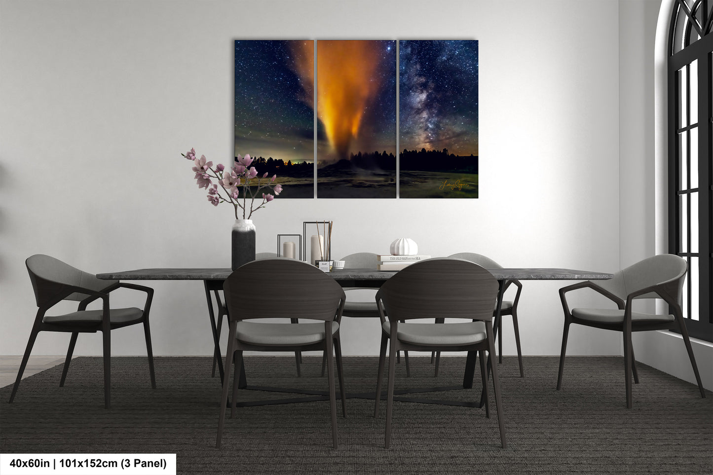 Starry Night in Yellowstone, Night Sky, Milky Way, Living Room, Bedroom, Office, Dorm, Canvas, Metal, Acrylic, Paper Print