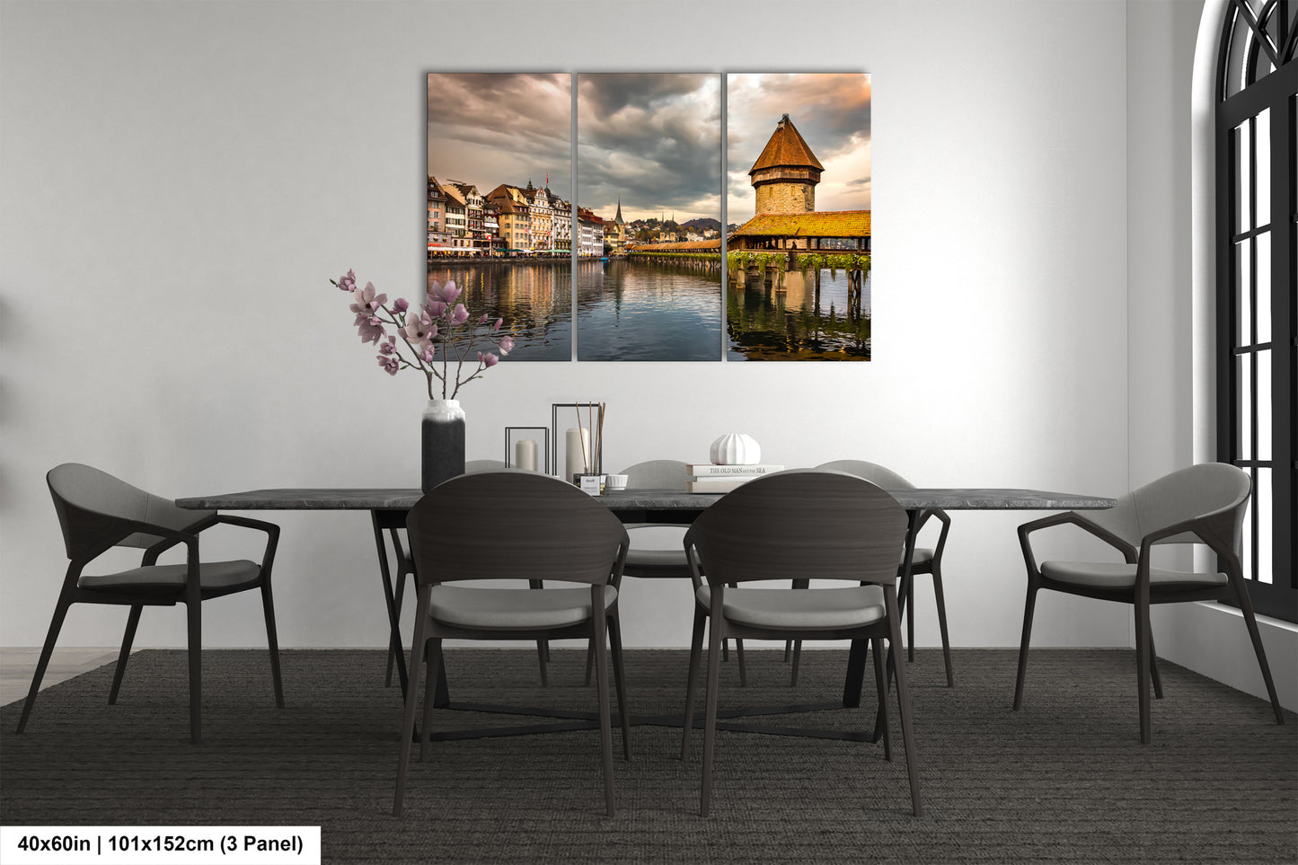 Lucerne Bridge Photography, Kapellbrucke Print, Chapel Bridge Photo Art, Canvas Print, Canvas Wall Art, Fine Art Print