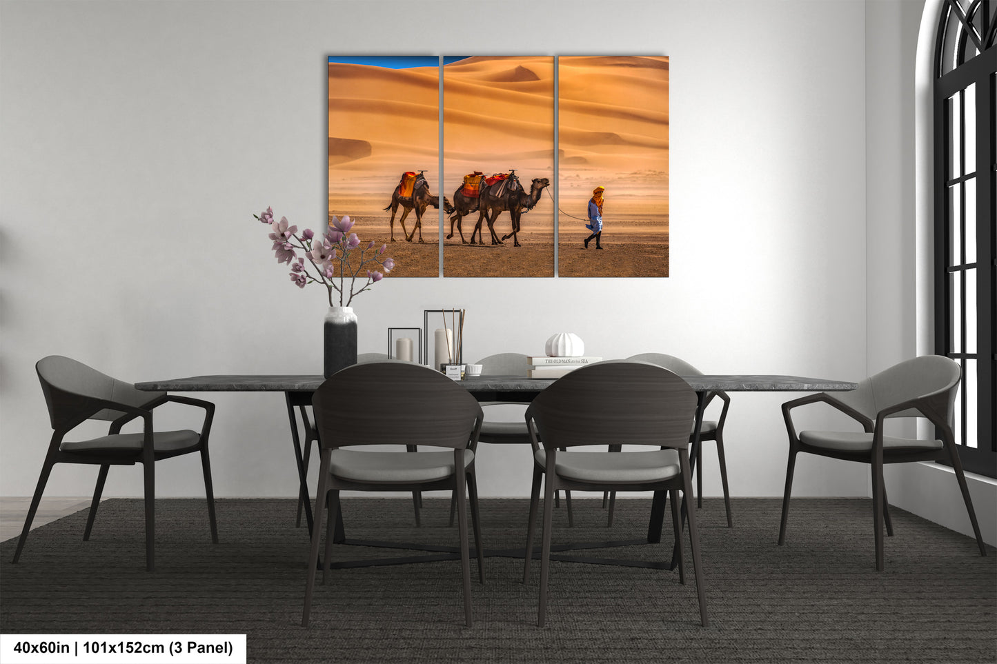 Sahara Desert Canvas Print, Camels, Morocco Photography, Photo Art, Canvas Wall Art, Desert Landscape, Travel Photography