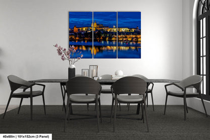 Prague Castle on Canvas, Cityscape Print, Photo Art, Prague Photography, Canvas Wall Art, Prague Czech Republic, Charles Bridge, River