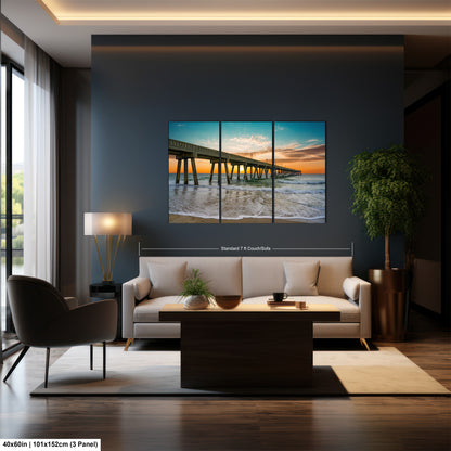 Coastal Awakening: Wrightsville Beach Photography Jonnie Mercers Fishing Pier North Carolina Architectural Seascape Wall Art