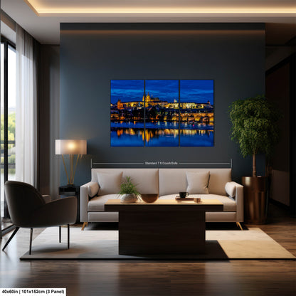 Prague Castle on Canvas, Cityscape Print, Photo Art, Prague Photography, Canvas Wall Art, Prague Czech Republic, Charles Bridge, River