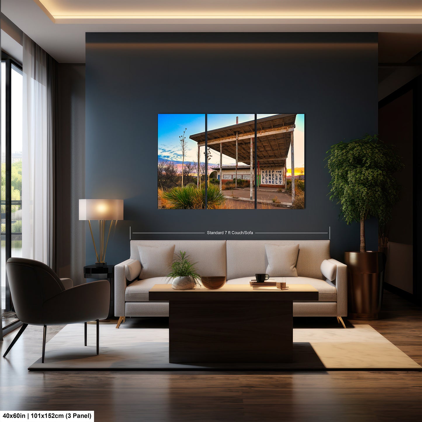 Abandoned Gas Station Mural Art Print | Lobo Texas Ghost Town Landscape | Desert Americana Wall Decor | Keep the Lonely Places Lonely