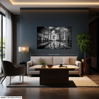Taj Mahal Art Print, Photo Art, Black and White Canvas Print, Home Decor, Wall Art, Architecture Photography, India Photography, Travel