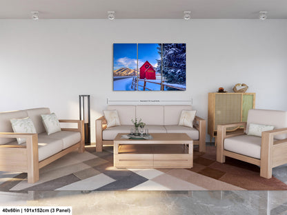 Sun Valley | Idaho | Red Barn | Winter Lights | Print | Paper | Canvas | Metal | Acrylic