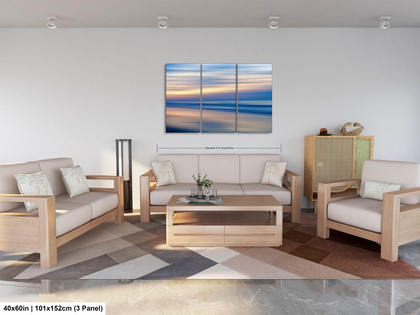Abstract Seascape Photography Print, Ocean Sunrise Coastal Wall Art, Beach House Artwork, Peaceful Shoreline Sunset, Metal, Canvas, Acrylic