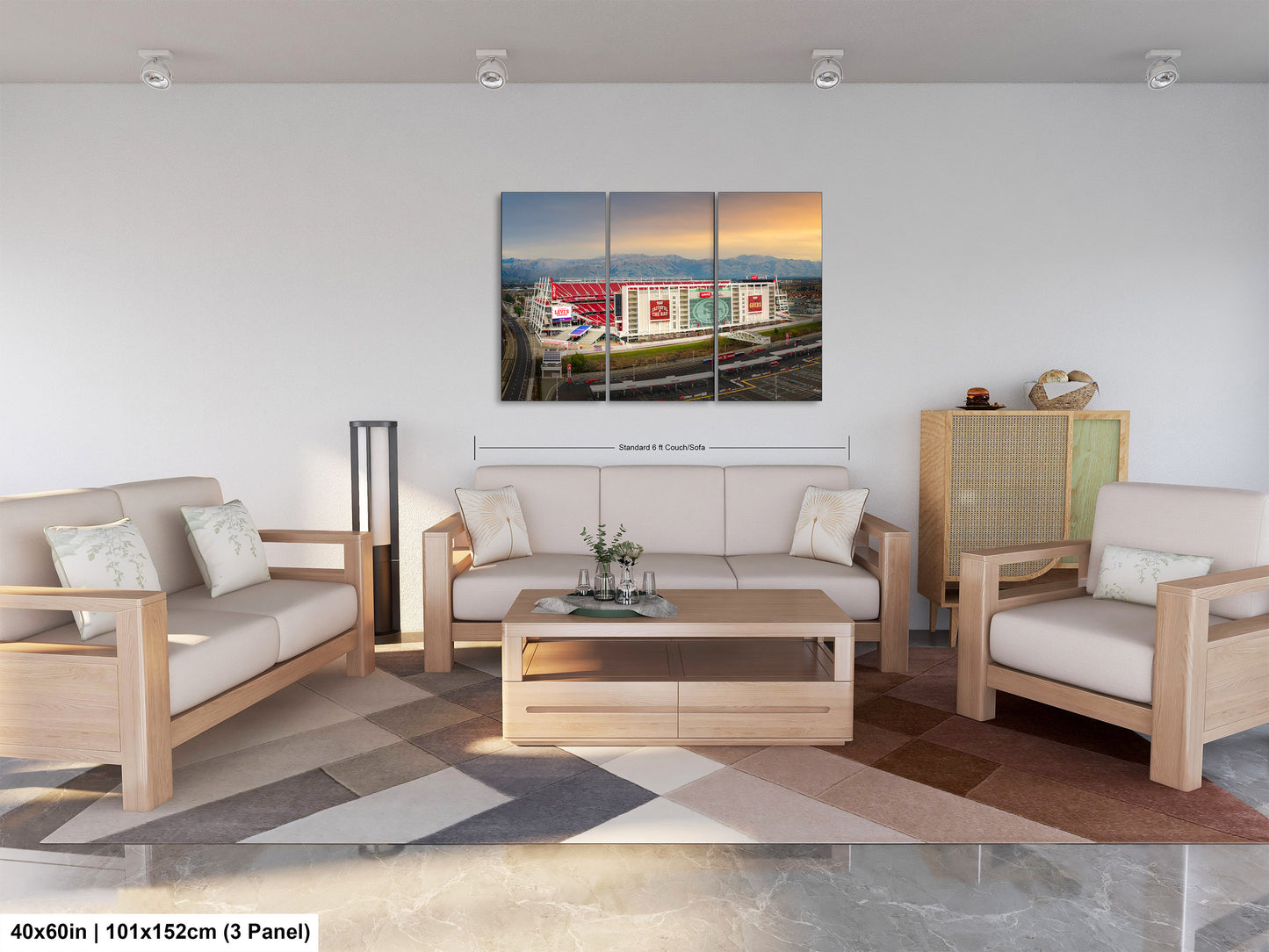 Levi's Stadium Wall Art | San Francisco 49ers Print & Bay Area Decor American Football Season for Man Cave or Game Room