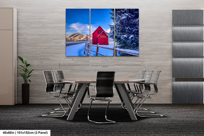 Sun Valley | Idaho | Red Barn | Winter Lights | Print | Paper | Canvas | Metal | Acrylic