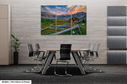 Mayflower Gulch sunset landscape, Leadville Colorado, San Juan mountains, mountain sunset, Rocky Mountains, Colorado art, triptych