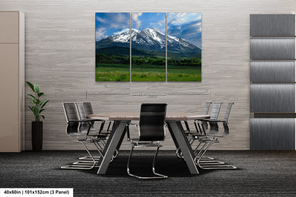 Mt. Sopris picture, Colorado mountain art, Aspen Colorado, Mt. Sopris Carbondale, Colorado photography, extra large wall art, triptych