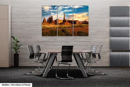 Monument Valley Artwork - Totem Pole Desert Landscape Sunset Print, Southwest Native Style Wall Decor, Home Gift, Tribal Boho Art Poster