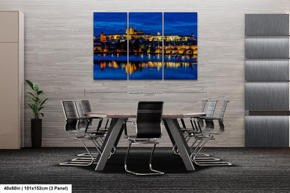 Prague Castle on Canvas, Cityscape Print, Photo Art, Prague Photography, Canvas Wall Art, Prague Czech Republic, Charles Bridge, River