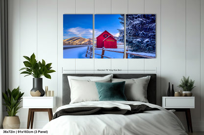 Sun Valley | Idaho | Red Barn | Winter Lights | Print | Paper | Canvas | Metal | Acrylic