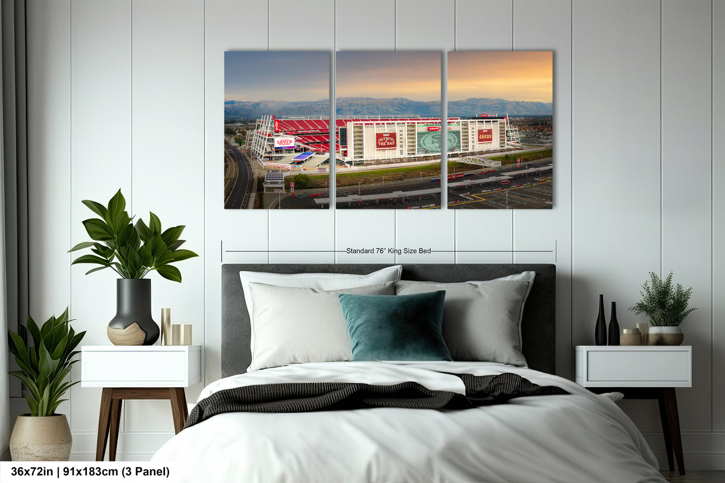 Levi's Stadium Wall Art | San Francisco 49ers Print & Bay Area Decor American Football Season for Man Cave or Game Room