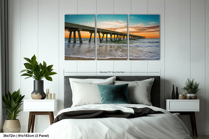 Coastal Awakening: Wrightsville Beach Photography Jonnie Mercers Fishing Pier North Carolina Architectural Seascape Wall Art